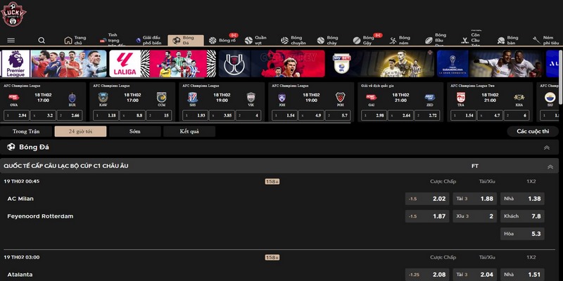 Lucky Sports áp dụng hệ số thưởng khủng cho mọi kèo cược